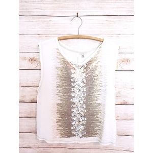🔴 2/$25🔴⚡Ecote⚡Sparkle Crop Top⚡Gold + White